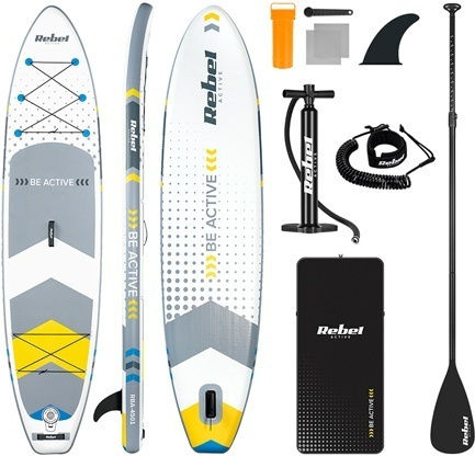 Rebel Active RBA-4500 Надуваема SUP Дъска с Дължина 3.05m Бяла