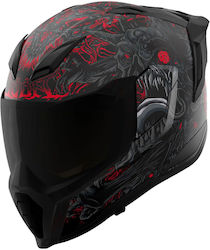 Icon Ultraflite Full Face ECE 22.06 Misanthrope Black Mat Red