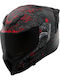 Icon Ultraflite Misanthrope Black Mat Red Κράνος Μηχανής Full Face ECE 22.06
