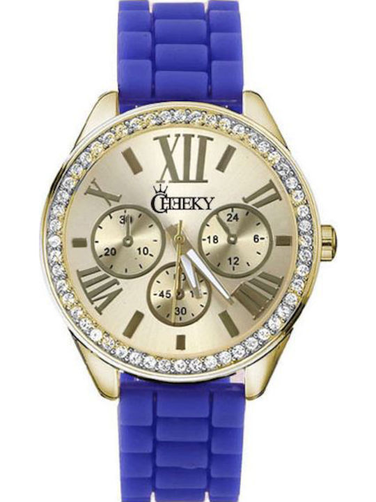 Cheeky Women's Watch with Blue Rubber Strap
