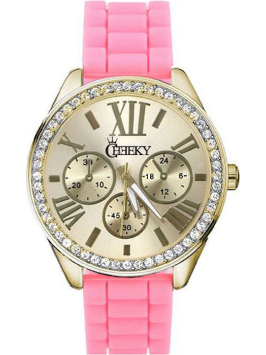Cheeky Women's Watch with Pink Rubber Strap