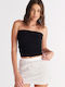 Bluza Damă Crop Top Neagră
