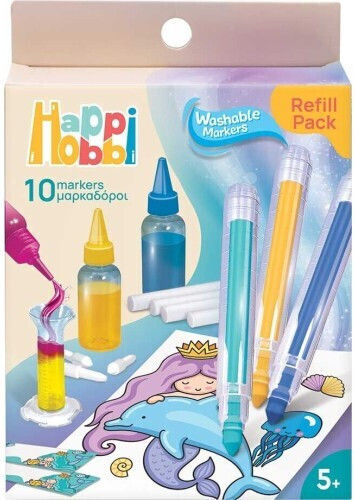 HappiHobbi Μαρκαδόροι Ζωγραφικής Neon Σετ 12 χρώματα