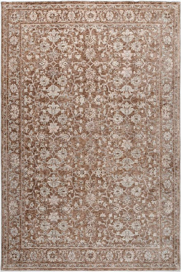 Polcarpet Lyra Teppich Rechteckig Synthetisch,Polyester/Cotton/Leather mit Fransen Brown