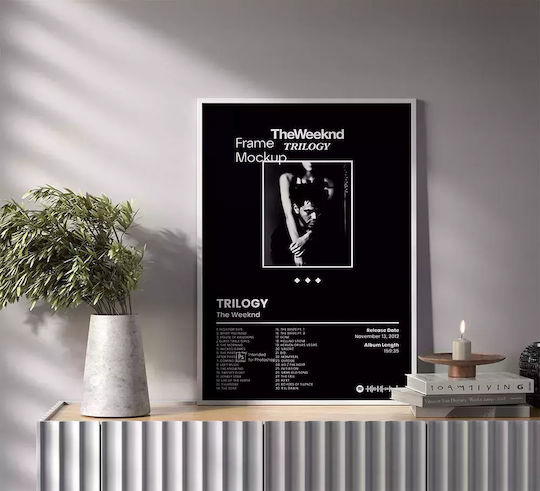 Poster Muzical Weeknd Trilogy Ms096 21cm X 30cm Cadru Din Lemn Negru