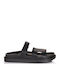 Women's Flat Sandals Sporty in Black Color