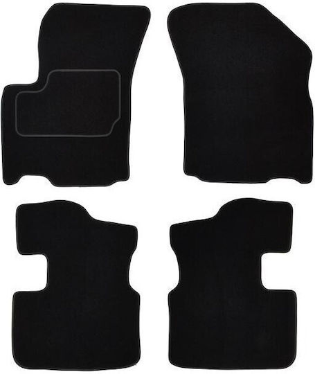 Custopol Set Black Car Mats Suz115c Suzuki SX4 Front And Rear & Fiat Sedici Rear – 4 Pieces