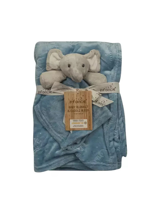 Serafino Decke Wickeltücher für Kinderzimmer Blau mit Tierchen 75x100cm