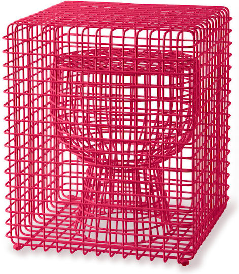 Stool For Living Room Fuchsia 40x40x47cm Stool For Living Room Fuchsia 40x40x47cm