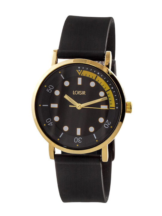Loisir Urban Women's Watch with Black Rubber Strap