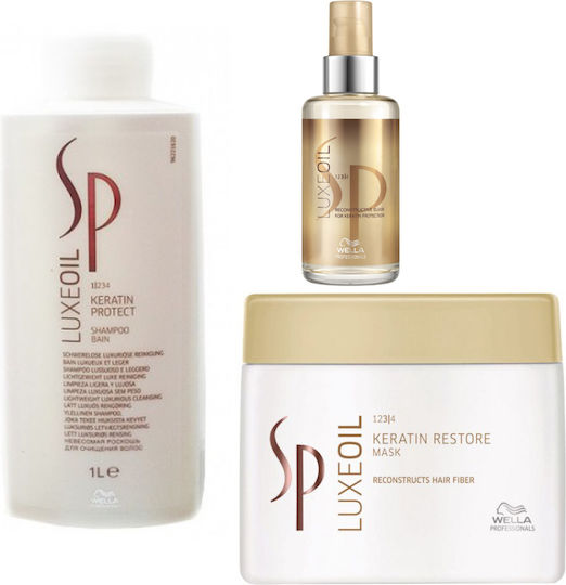 Wella SP Luxe Oil Keratin Seturi Pentru Par Reconstrucție și Hrană Pentru Păr Deteriorat cu Șampon Mască și Ulei