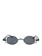 Looks Style Eyewear Unisex Sunglasses with Black Metal Frame and Black Lens 84bem-08973