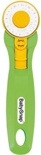 Ergonomic Rotary Cutter A 45 Mm Diameter Blade Babysnap Green Apple Silicone Handle