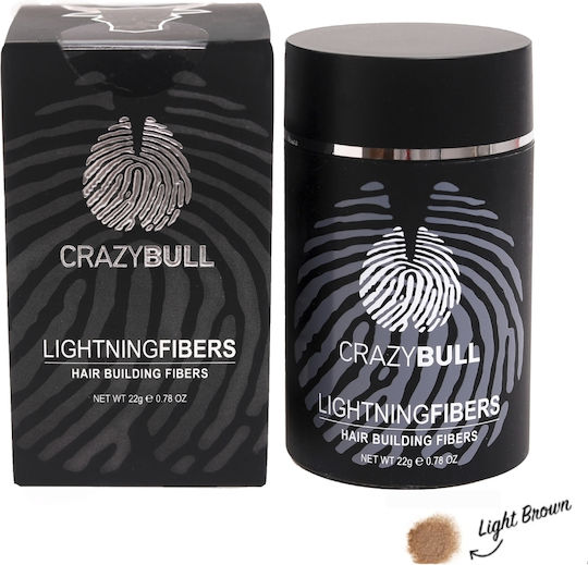 Hair Thinning Coverage Fibers Crazy Bull Hair Building Lightning Fibers Light Brown 22g