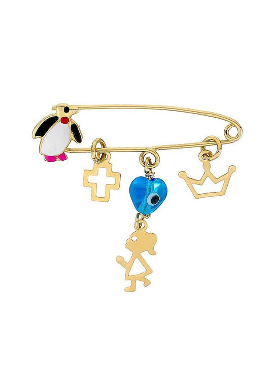 Atofio Kosmima Child Safety Pin made of Gold 9K