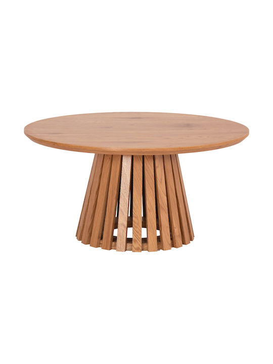 Round Central Coffee Table Talbert Wooden Light Natural Wood W80xL80xH40cm