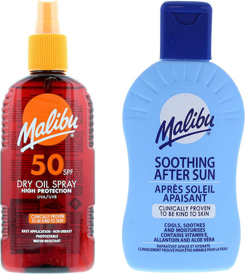 Malibu Spf50 Tanning Oil 200ml + After Sun Balm 200ml