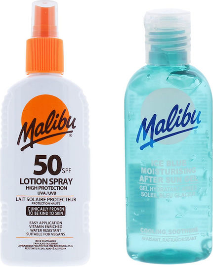 Malibu SPF50 Водоустойчив Спрей 200мл + След Слънце Гел 100мл