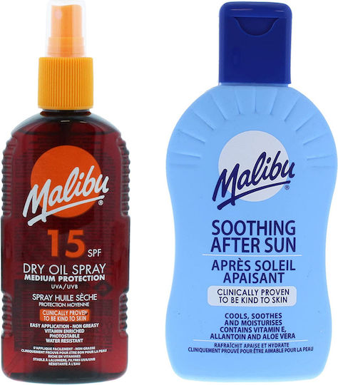 Malibu Spf15 Tanning Oil 200ml + After Sun Balm 200ml