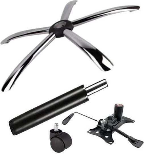 Set Pentru Scaun De Birou Metalic 4 Bucăți 25x15cm Negru