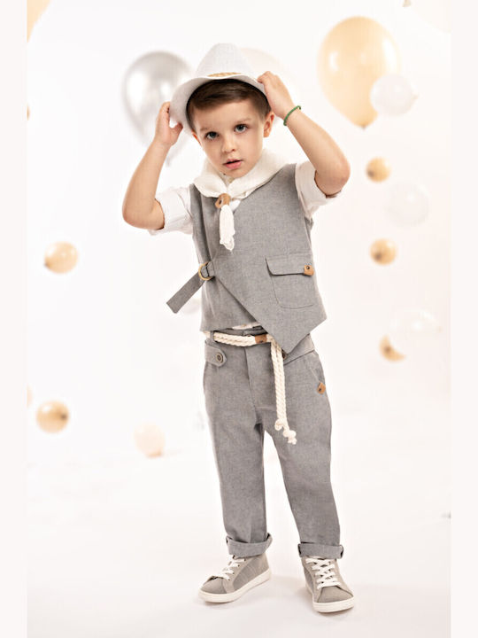 Baby Bloom Βαπτιστικό Κοστούμι με Γιλέκο για Αγ...