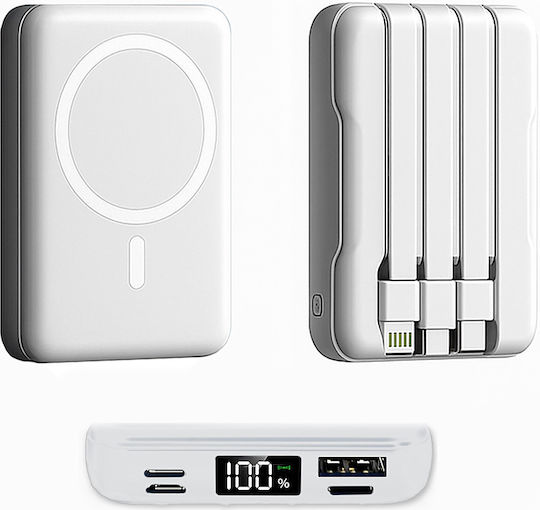 Υ211 Power Bank 20000mAh 20W with USB-A Port and 2 USB-C Ports White