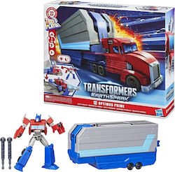 Truck to Playset: Earthspark Transformers Optimus Prime Battle Trailer 8εκ.