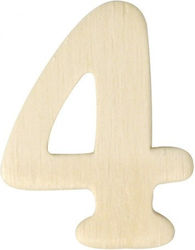 Holzhandwerksdekoration Zahlen 4 Cm 4