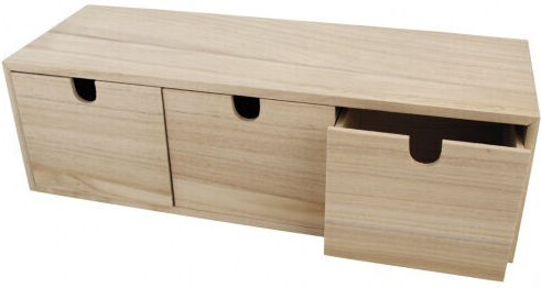 Decorațiuni Din Lemn Ξυλινη Συρταριere 3 Συρταρια 37,5x13x11,5 Cm