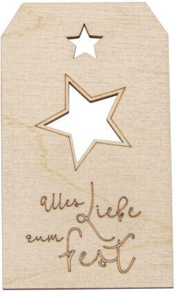 Wooden Tag 4.8x8.2cm Star