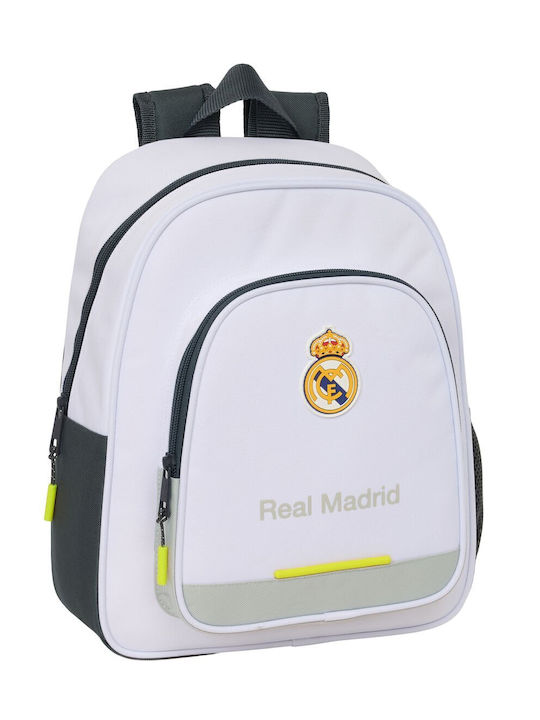 Real Madrid Σχολική Τσάντα Πλάτης Νηπιαγωγείου Λευκή 10lt