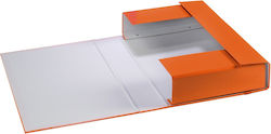 A4 Folder Elastic Band Glossy Laminated Cardboard Orange 25x35x7