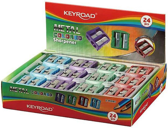 Keyroad Πλαστική Διπλή Ξύστρα (Διάφορα Σχέδια) 1τμχ
