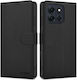 Tech-Protect Wallet Synthetic Leather / Silicone Black (Motorola Moto G86 5G)