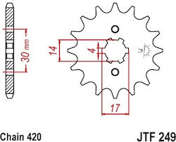 Предно Зъбно Колело 249.14/270 14 18nc Kawasaki Max 100/Кимко Джетикс 125 420 14δ Jtf253 Pbr