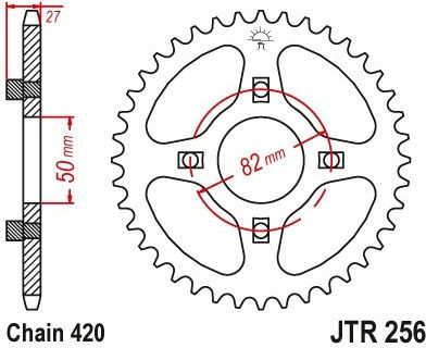 Rear Sprocket 256.31/153 31 F Honda Chaly 31T Pbr