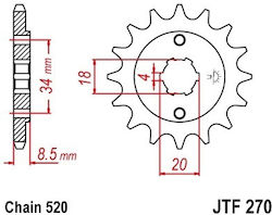 Γραναζι Εμπρος 270.15 Honda Rebel 125/rebel 250/cm 250 15δ Jt
