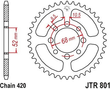 Rear Sprocket 801.36 Fe 7001.36 801 36 F Pbr Kawasaki Joy-r 420 36T