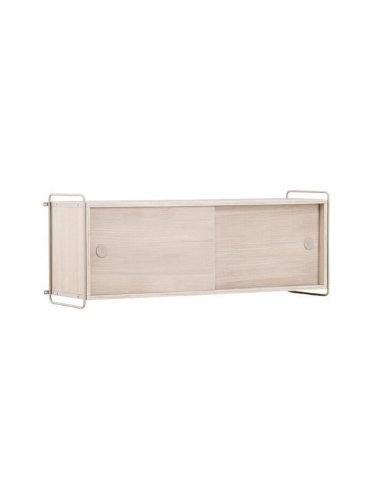 Dallas 4530 Wall Living Room Cabinet Made of Wood and Metal Light Brown 122x35x48cm