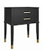 Desk Belromu 104 Wooden Black with Metal Legs 60x40x71cm