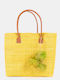 Χειροποίητη Τσάντα Tote Bag Sisal Κίτρινο Κίτρινο