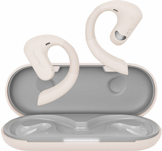 OpenRock S In ear Bluetooth хендсфри Слушалки с Устойчивост на Пот и Кутийка за Зареждане Крем