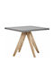 Nolsoro 100 Table Dining Room from Cement Grey, Light Wood Colour 90x76cm