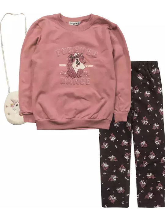 Evita Kids' Set with Leggings Winter 3pcs Pink