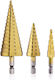 Set of 3 Conical Drills Titanium with Hexagonal Shank for Metal