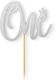 Cake Topper Χάρτινο Glitter Ασημί One