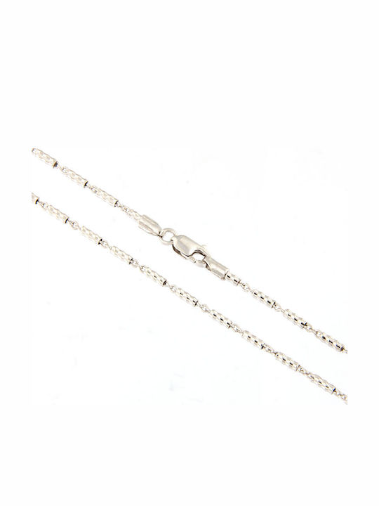 Forever Friends White Gold Chain Neck 14K Thin Thickness 1.4mm and Length 50cm