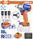 Wadfow WCD1B483E Brushless Impact Wrench Battery 20V 2x4Ah with Socket 1/2"