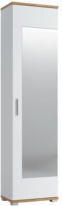Enocoro 100 Μονόφυλλη Ντουλάπα με Καθρέπτη 50x34x199cm Άσπρο, Γυαλιστερό Λευκό, Δρυς Wotan Enocoro 100 Μονόφυλλη Ντουλάπα με Καθρέπτη 50x34x199cm Άσπρο, Γυαλιστερό Λευκό, Δρυς Wotan