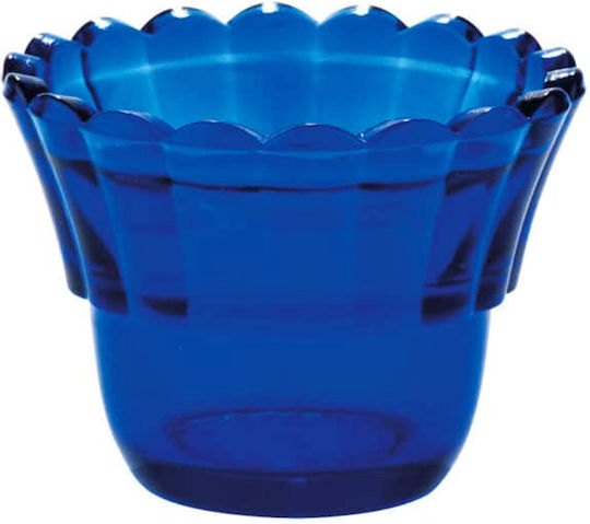Kerze Tasse Geblasenes Glas Handgefertigt 2 Verschiedene Farbtöne Maße 6 X 8,3 cm
